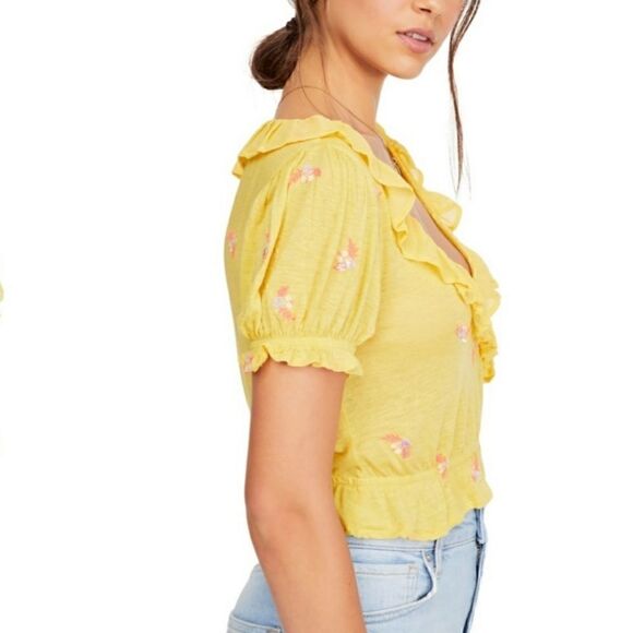 NEW $78 Free People Full Bloom Top Sun Drop Small - Picture 11 of 16
